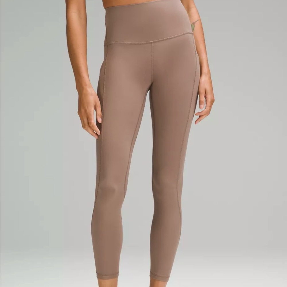 lululemon Align High-Rise Ribbed Taupe Cropped Leggings